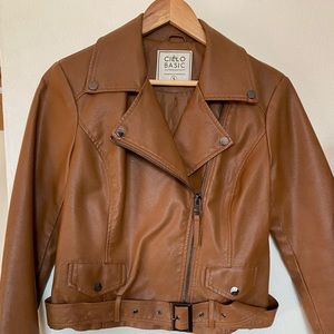 Faux Leather Ladies Jacket